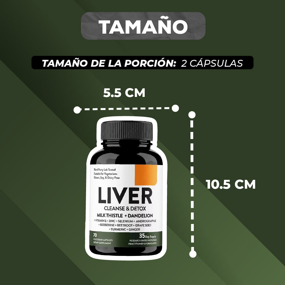 Detox Hepático Sandhu 70 Cápsulas  Limpieza Profunda del Hígado Graso y Desintoxicación Natural con Cardo Mariano y Diente de León | Energía Renovada y Bienestar Total💊