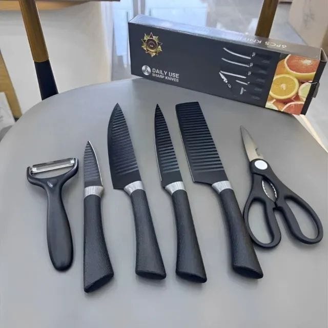 Cuchillos Profesionales 6 Piezas con Hojas de Acero Inoxidable que Cortan como Navaja