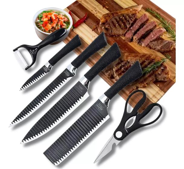 Cuchillos Profesionales 6 Piezas con Hojas de Acero Inoxidable que Cortan como Navaja