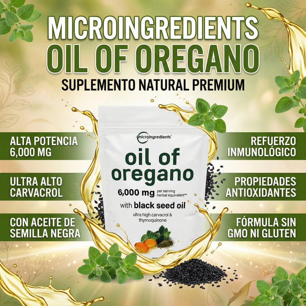 Suplemento de microingredientes: aceite de orégano, 90 cápsulas 💊